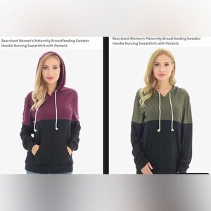 Two Bearsland Women's Maternity Nursing Hoodie with Pockets XL